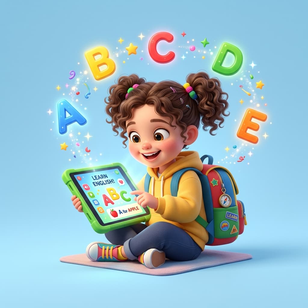 Niño aprendiendo en tablet